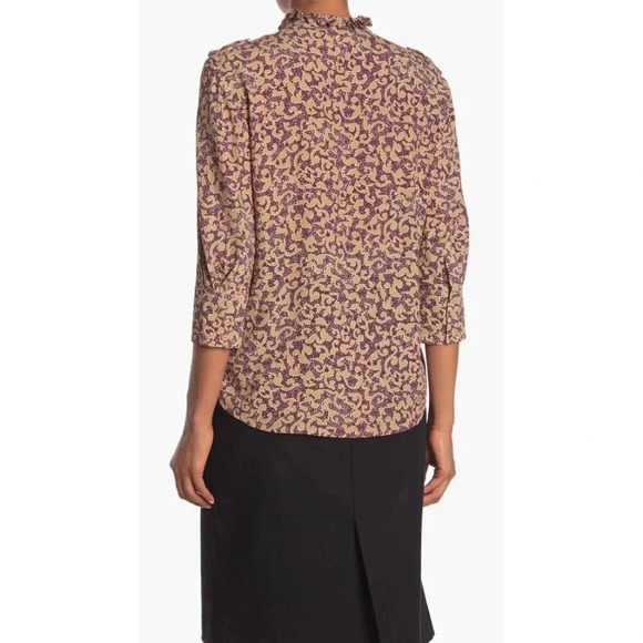 ba&sh Catty Quarter Sleeve Drapey Blouse-sz XS - Picture 2 of 13